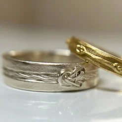 Tomfoolery White Gold Rope Knot Band Hot