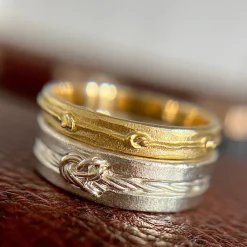 Tomfoolery White Gold Rope Knot Band Hot