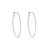 Tomfoolery White Gold Slim Diamond Pave Oval Hoops Hot