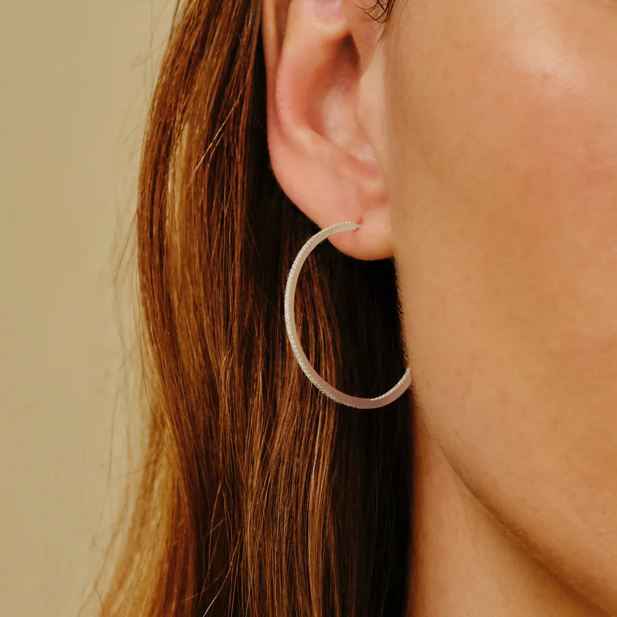 Tomfoolery White Gold Slim Diamond Pave Round Hoops Online