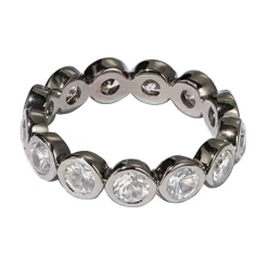 Tomfoolery White Zircon Mini Dot Eternity Band Sale