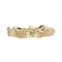 Tomfoolery Wide Fern Furl Sapphire Ring Discount