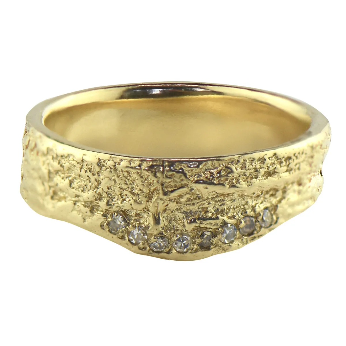 Tomfoolery Wide London Plane Diamond Halo Ring Online