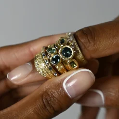Tomfoolery Wide London Plane Diamond Halo Ring Online