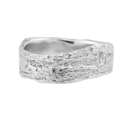 Tomfoolery Wide London Plane Ring in Silver 6mm Clearance