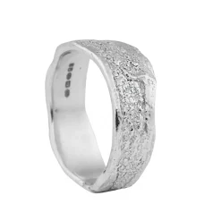 Tomfoolery Wide London Plane Ring in Silver 6mm Clearance