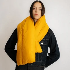Tomfoolery Wide Padded Scarf Mustard Discount