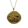 Tomfoolery World Coin Pendant in Gold Vermeil Hot