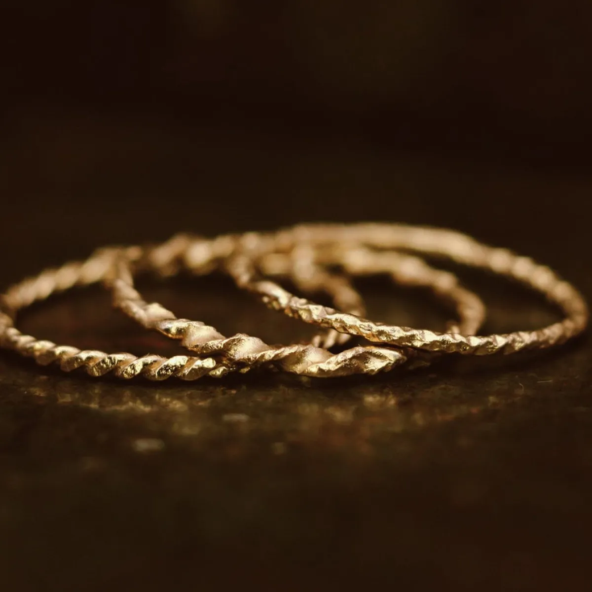 Tomfoolery XVII Textured 1mm Gold Wedding Band Outlet