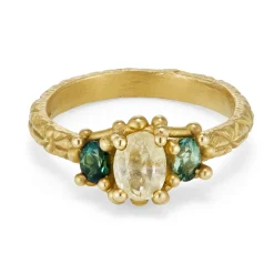 Tomfoolery Yellow & Green Sapphire Trio Ring Outlet