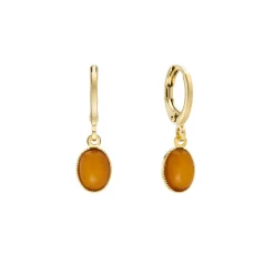 Tomfoolery Yellow Agate Cabochon Hoops Online