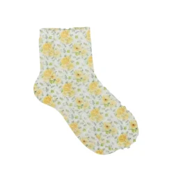 Tomfoolery Yellow and White Floral Socks New