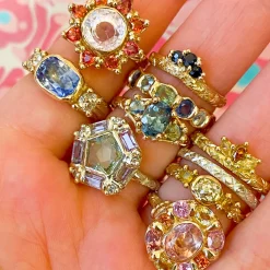 Tomfoolery Yellow Diamond Old Cut Trilogy Ring Discount