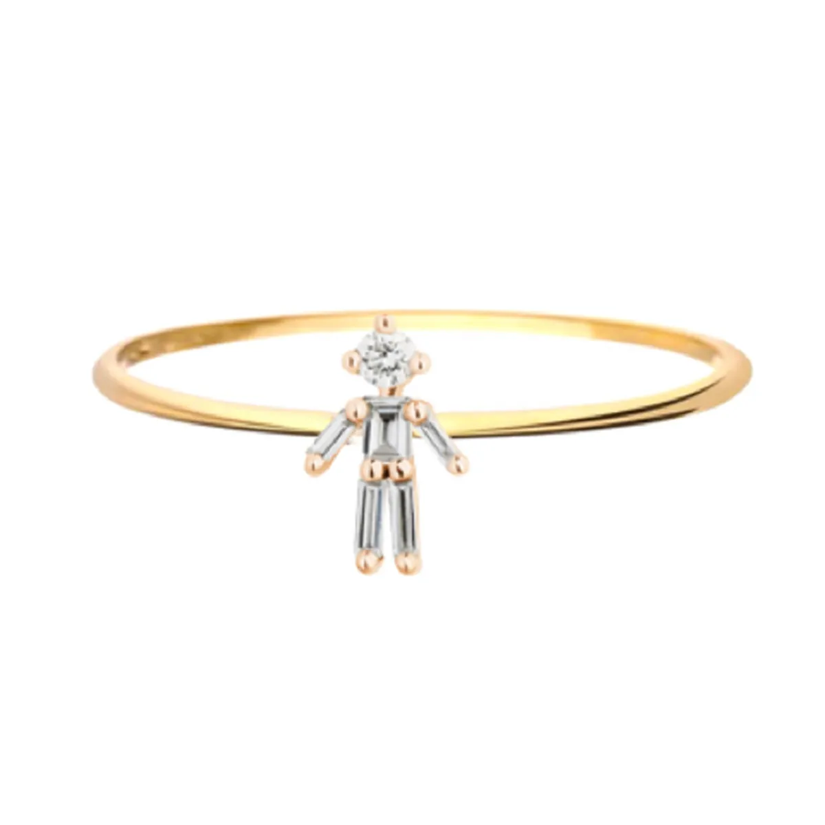 Tomfoolery Yellow Gold & Diamond Boy Ring New