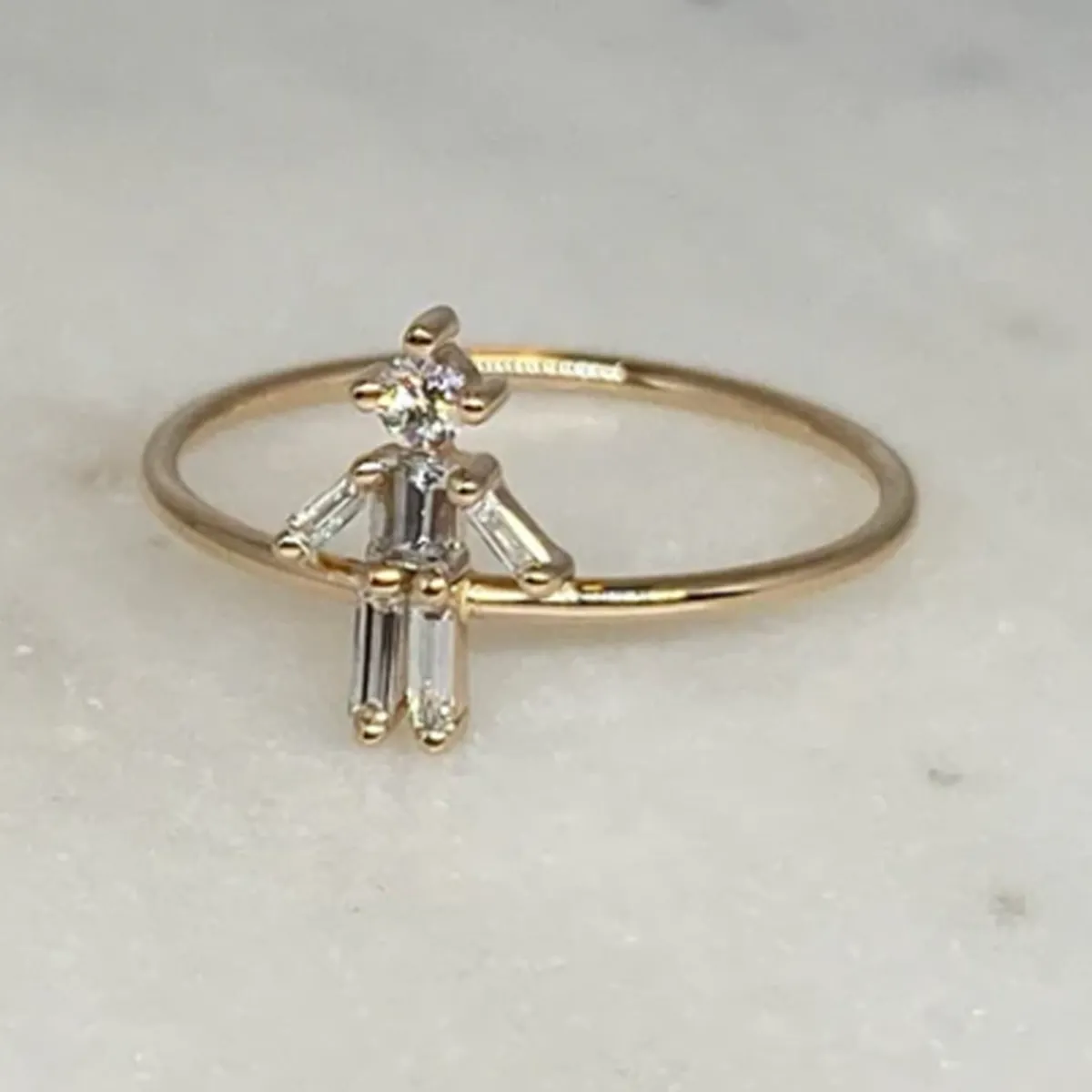 Tomfoolery Yellow Gold & Diamond Boy Ring New