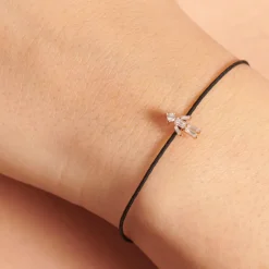 Tomfoolery Yellow Gold & Diamond Boy Thread Bracelet New