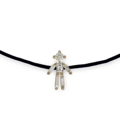 Tomfoolery Yellow Gold & Diamond Boy Thread Bracelet New