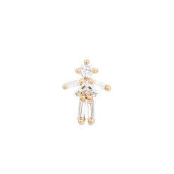 Tomfoolery Yellow Gold & Diamond Girl Single Stud Earring Best