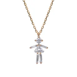 Tomfoolery Yellow Gold & Diamond Mini Girl Pendant Online