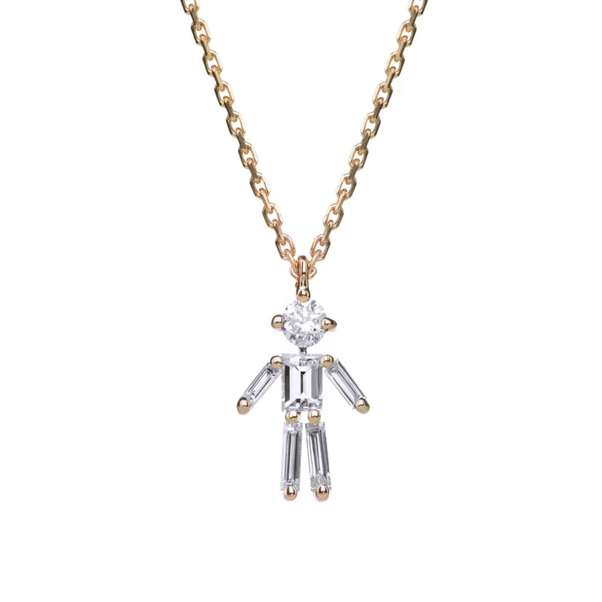 Tomfoolery Yellow Gold & Diamond Mini Boy Pendant Online