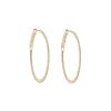 Tomfoolery Yellow Gold Slim Diamond Pave Round Hoops Outlet