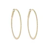 Tomfoolery Yellow Gold Slim Diamond Pave Round Large Hoops Outlet