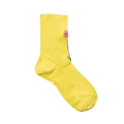 Tomfoolery Yellow Pink Flower Socks Best