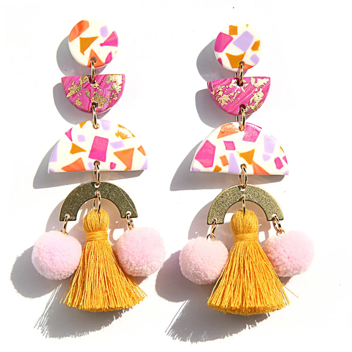 Tomfoolery Yellow Pom Pom Drop Earrings Best