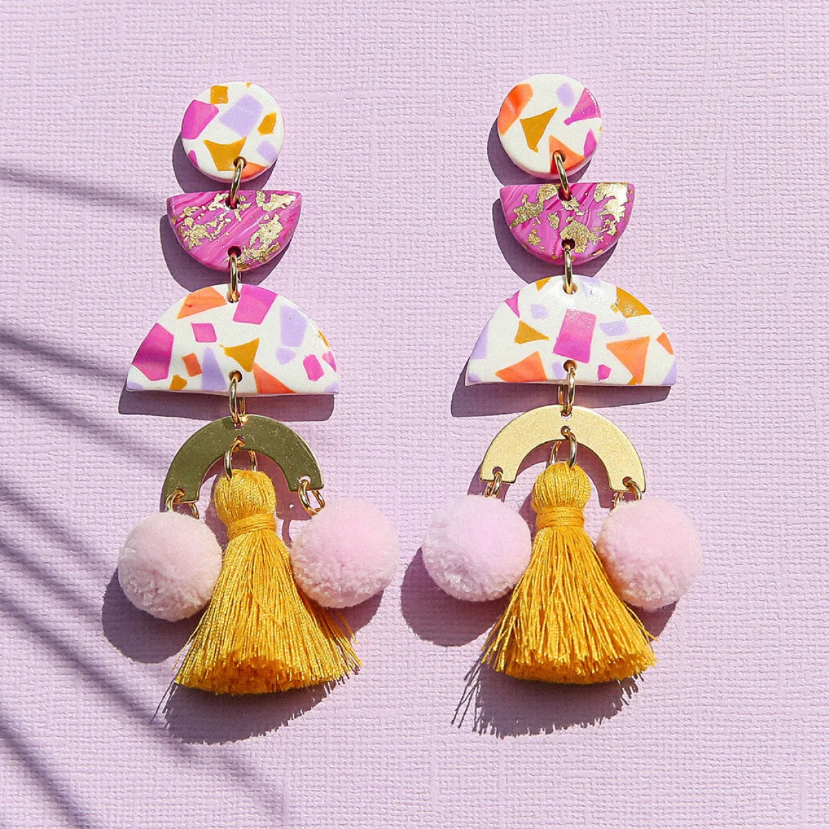 Tomfoolery Yellow Pom Pom Drop Earrings Best