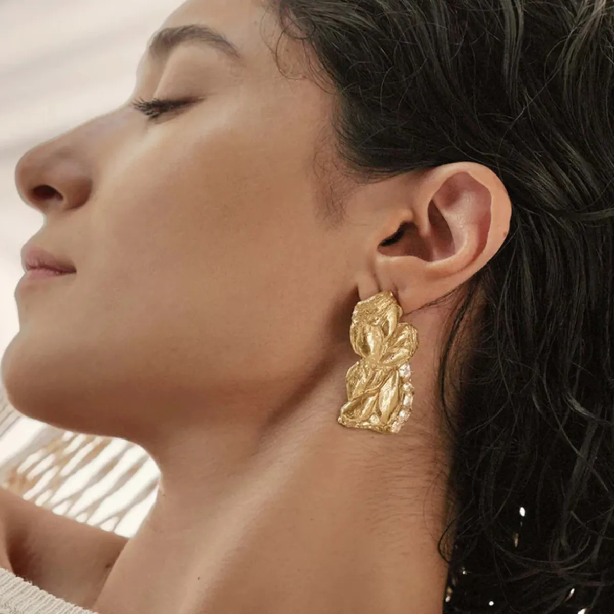 Tomfoolery Zakia White Sapphire Statement Earrings Online